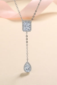 3 Carat 925 Sterling Silver Double Drop Pendant Necklace - Everydayswear - 