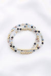 3 Row Glass Bead Stretch Bracelet - Everydayswear - 