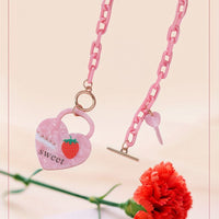 Valentine's Day Sweetheart Strawberry Love Chain Romantic Necklace For Women Wife Girlfriend