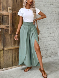 Tied High Waist Wide Leg Pants