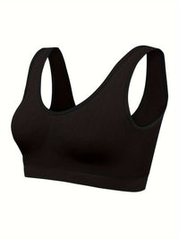 7pcs Solid Seamless Sporty Bra, Comfy & Breathable Bra, Women's Lingerie & Underwear