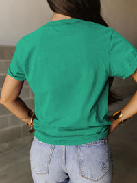 Full Size Lucky Clover Round Neck Short Sleeve T-Shirt