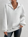 Collared Neck Long Sleeve Sweatshirt