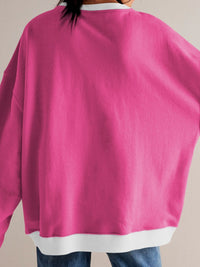 Contrast Dropped Shoulder Long Sleeve Sweatshirt