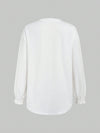 Smocked Cuff Round Neck Long Sleeve T-Shirt