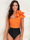 Flower One Shoulder One-Piece Swimwear