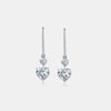 5.44 Carat 925 Sterling Silver Moissanite Heart Drop Earrings - Everydayswear - 