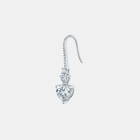 5.44 Carat 925 Sterling Silver Moissanite Heart Drop Earrings - Everydayswear - 