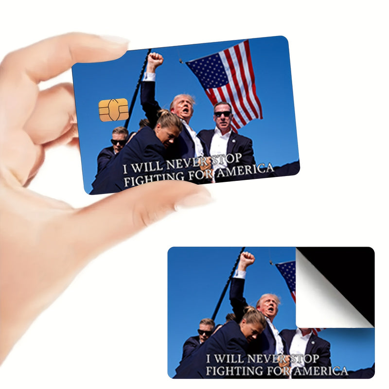 2pcs Stylish Trump PVC Credit Card Stickers - Ultra-Thin, Waterproof, Scratch-Resistant, Anti-Slip Decorative Skins For Credit Cards & Key Cards