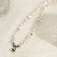 Titanium Steel Freshwater Pearl Necklace