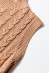 Cable-Knit Mock Neck Sweater Vest