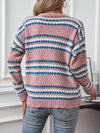 Striped Round Neck Long Sleeve Sweater