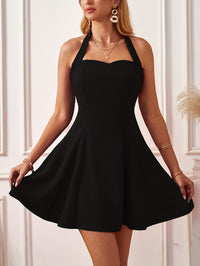 Elegant Halter Peplum Dress - All Seasons, High Elasticity, Chic Non-Sheer Design, Easy-Care Party Essential