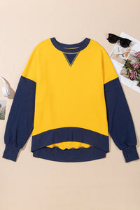 Contrast Round Neck Long Sleeve Sweatshirt