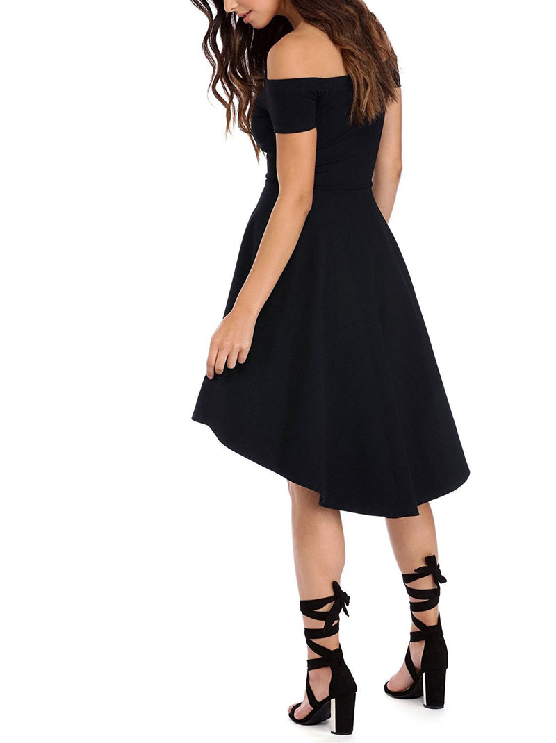 Stunning Off-The-Shoulder Elegant Dress - Solid Slim Fit, Perfect for All Seasons, Women's Party Clothing, Formal Occasions, and Special Events - High-Quality Fabric, Comfortable Wear, and Flattering Silhouette