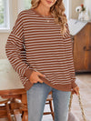 Striped Round Neck Long Sleeve Sweatshirt