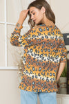 Celeste Full Size Leopard Long Sleeve T-Shirt with Braided Strap