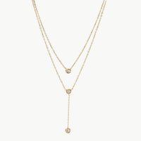 Stainless Steel Zircon Double-Layered Necklace