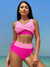 Ruched Wide Strap Two-Piece Swimwear