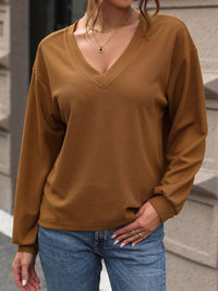 V-Neck Long Sleeve Top