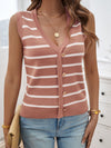 Striped V-Neck Knit Tank