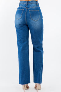 American Bazi High Waist Distressed Wide Leg Jeans