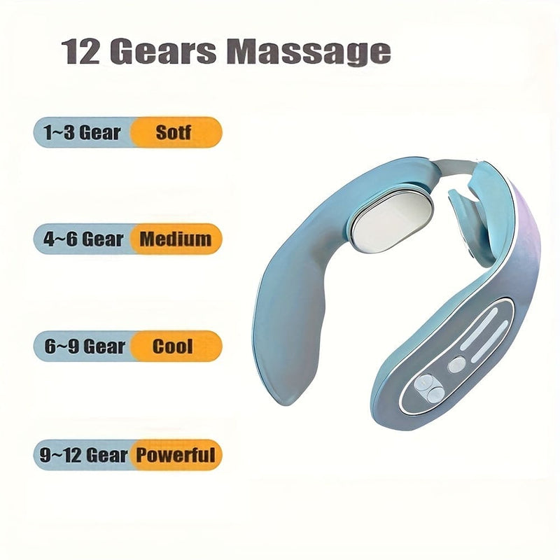 Neck Acupoint Lymphatic Massager, Electric Pulse Neck Massager, Intelligent Heated Neck Massager, Reducing Fat And Wrinkles, Promoting Blood Pressure Circulation, And Soothing Muscles