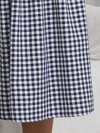 Smocked Plaid Square Neck Cami Dress