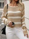 Striped Round Neck Long Sleeve Sweater