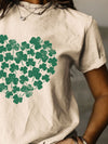 Full Size Lucky Clover Round Neck Short Sleeve T-Shirt