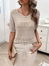 Round Neck Half Sleeve Knit Top