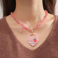 Valentine's Day Sweetheart Strawberry Love Chain Romantic Necklace For Women Wife Girlfriend