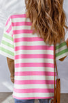 Striped Round Neck Half Sleeve T-Shirt