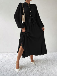 Tie Waist Long Sleeve Dress