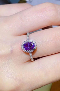 925 Sterling Silver 1 Carat Purple Moissanite Ring - Everydayswear - 