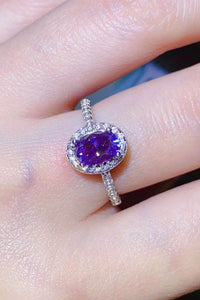 925 Sterling Silver 1 Carat Purple Moissanite Ring - Everydayswear - 