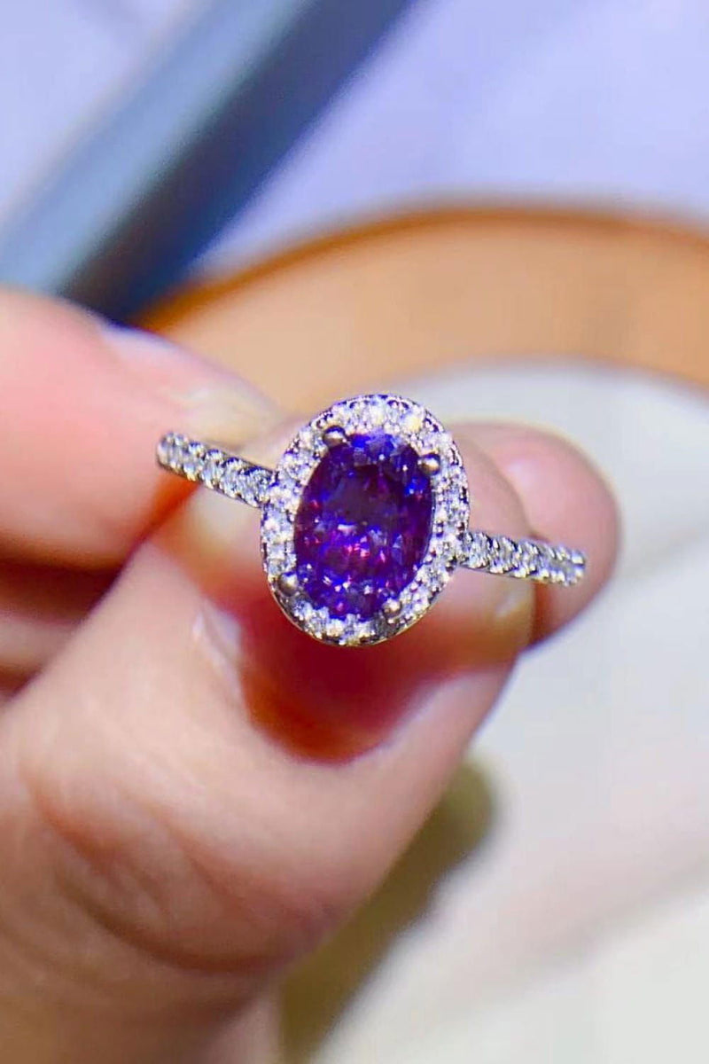 925 Sterling Silver 1 Carat Purple Moissanite Ring - Everydayswear - 