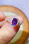 925 Sterling Silver 1 Carat Purple Moissanite Ring - Everydayswear - 