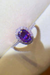 925 Sterling Silver 1 Carat Purple Moissanite Ring - Everydayswear - 