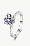 925 Sterling Silver 2 Carat Moissanite Ring - Everydayswear - 