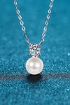 925 Sterling Silver Freshwater Pearl Moissanite Necklace - Everydayswear - 