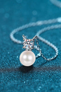 925 Sterling Silver Freshwater Pearl Moissanite Necklace - Everydayswear - 