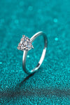 925 Sterling Silver Heart-Shaped Moissanite Solitaire Ring - Everydayswear - 