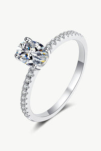 925 Sterling Silver Inlaid 1 Carat Moissanite Ring - Everydayswear - 