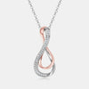 925 Sterling Silver Inlaid Moissanite Infinity Pendant Necklace - Everydayswear - 