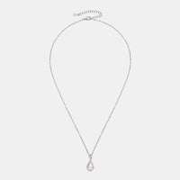 925 Sterling Silver Inlaid Moissanite Infinity Pendant Necklace - Everydayswear - 