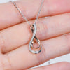 925 Sterling Silver Inlaid Moissanite Infinity Pendant Necklace - Everydayswear - 