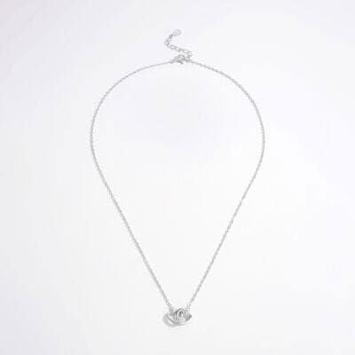 925 Sterling Silver Inlaid Zircon Heart Necklace - Everydayswear - 