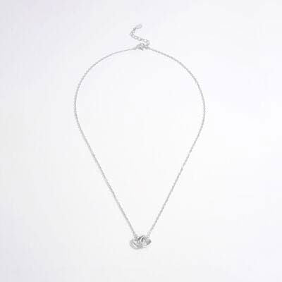 925 Sterling Silver Inlaid Zircon Heart Necklace - Everydayswear - 