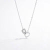 925 Sterling Silver Inlaid Zircon Heart Necklace - Everydayswear - 